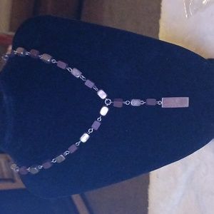 Vintage 925 Silver ( acid test) n Purple Stone Necklace B2 0091